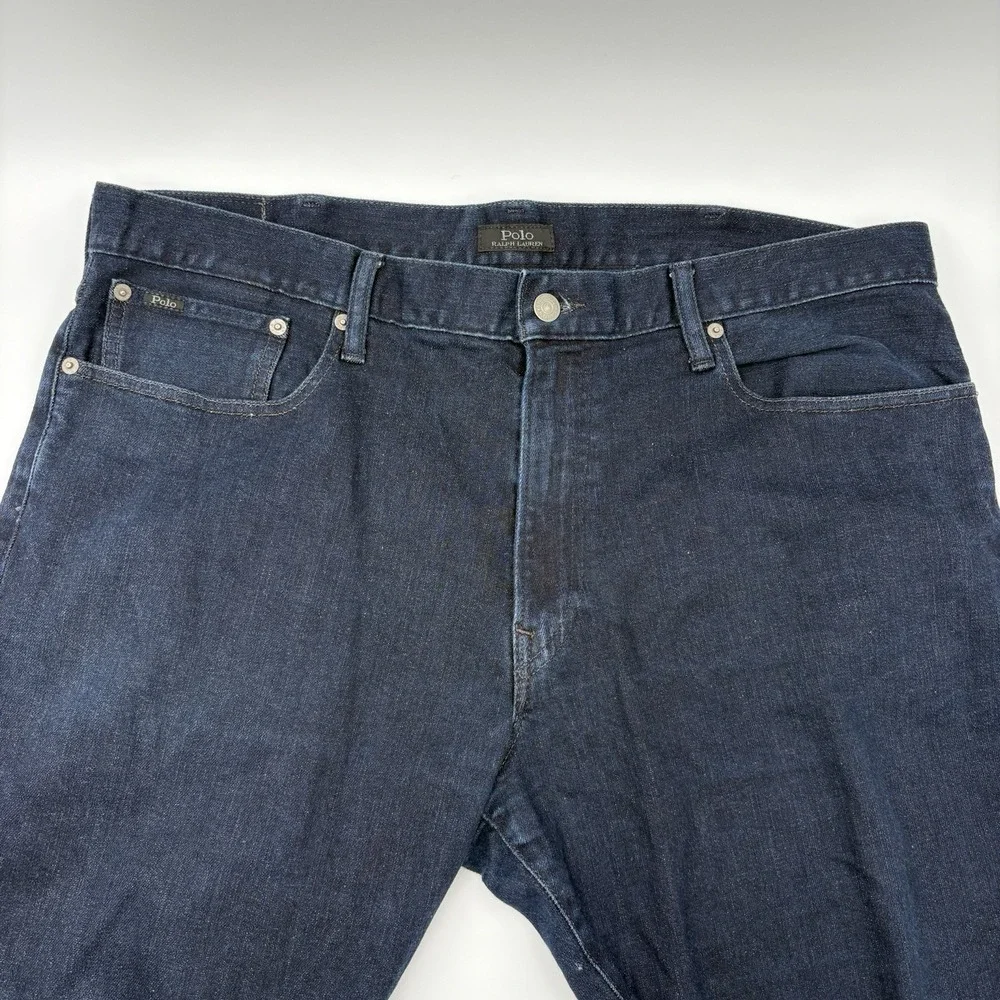Polo Ralph Lauren Hampton Relaxed Straight Jeans Mens 38x32 Dark Wash Denim